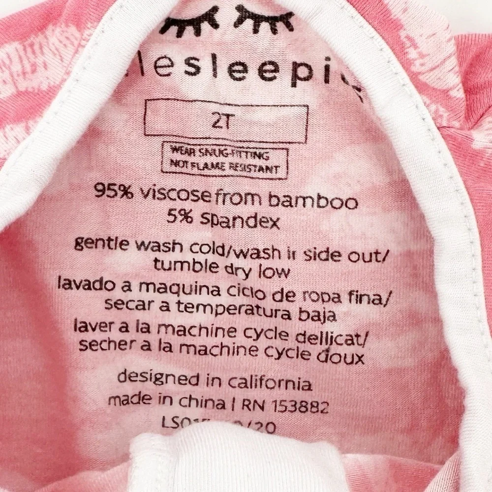 Little Sleepies Pink Kisses Bamboo Zippy Sleeper